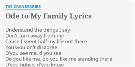 ode to family lyrics